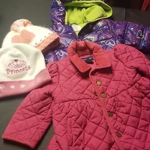 2 Winter Coats 18mo, 2 Hats